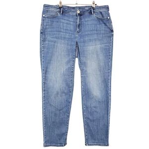 J JILL Denim Blue Authentic Fit Slim Ankle Jeans Mid Rise Basic SIZE 18T 18 TALL